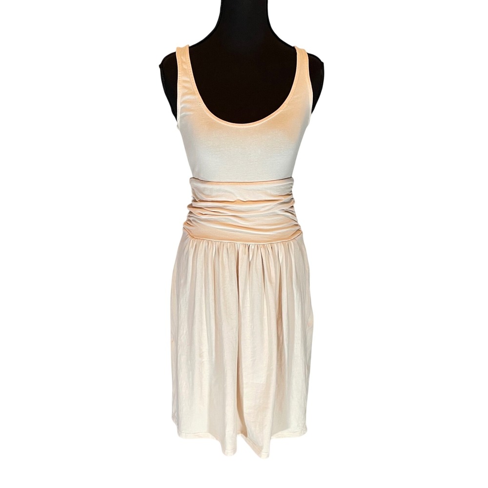 Synergy Organic Clothing Ruched Waist Sleeveless Cotton‎ Mini Dress XS Soft Girl